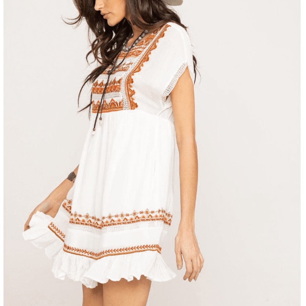 NWT Free People Sunrise Wanderer Embroidered Dress - Picture 3 of 5
